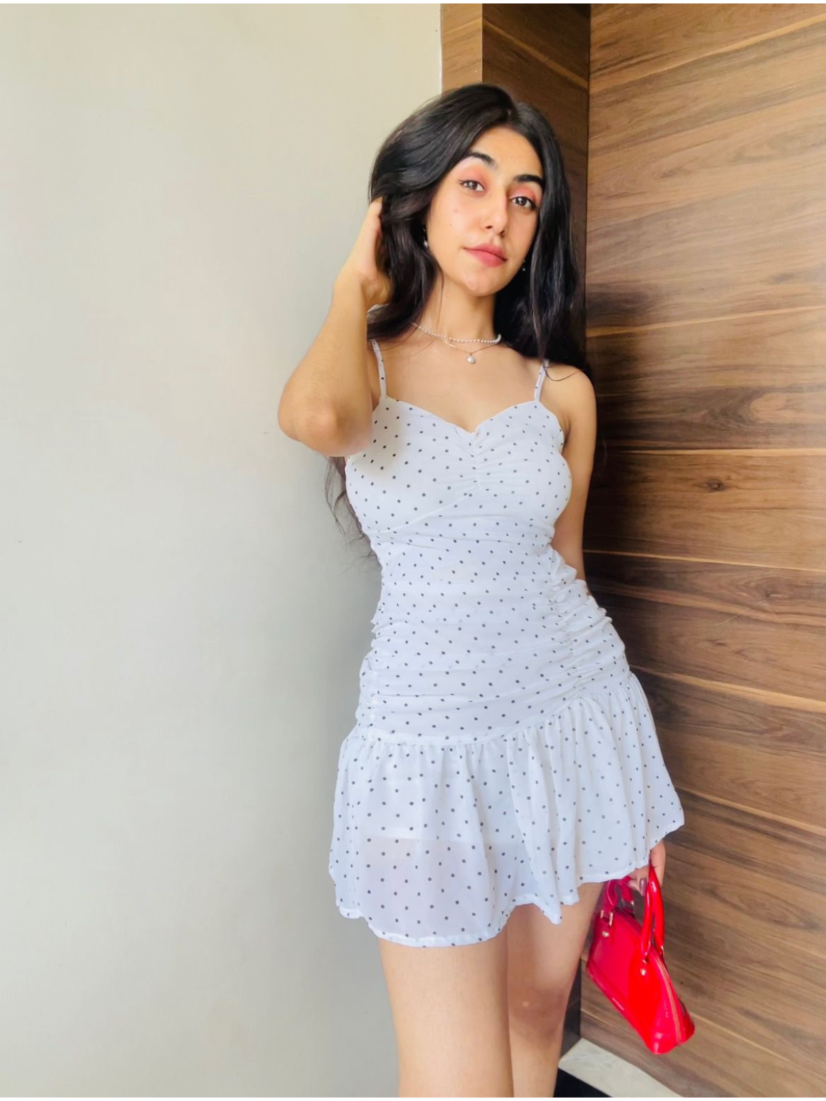 Clara white polka dot dress - Emprall