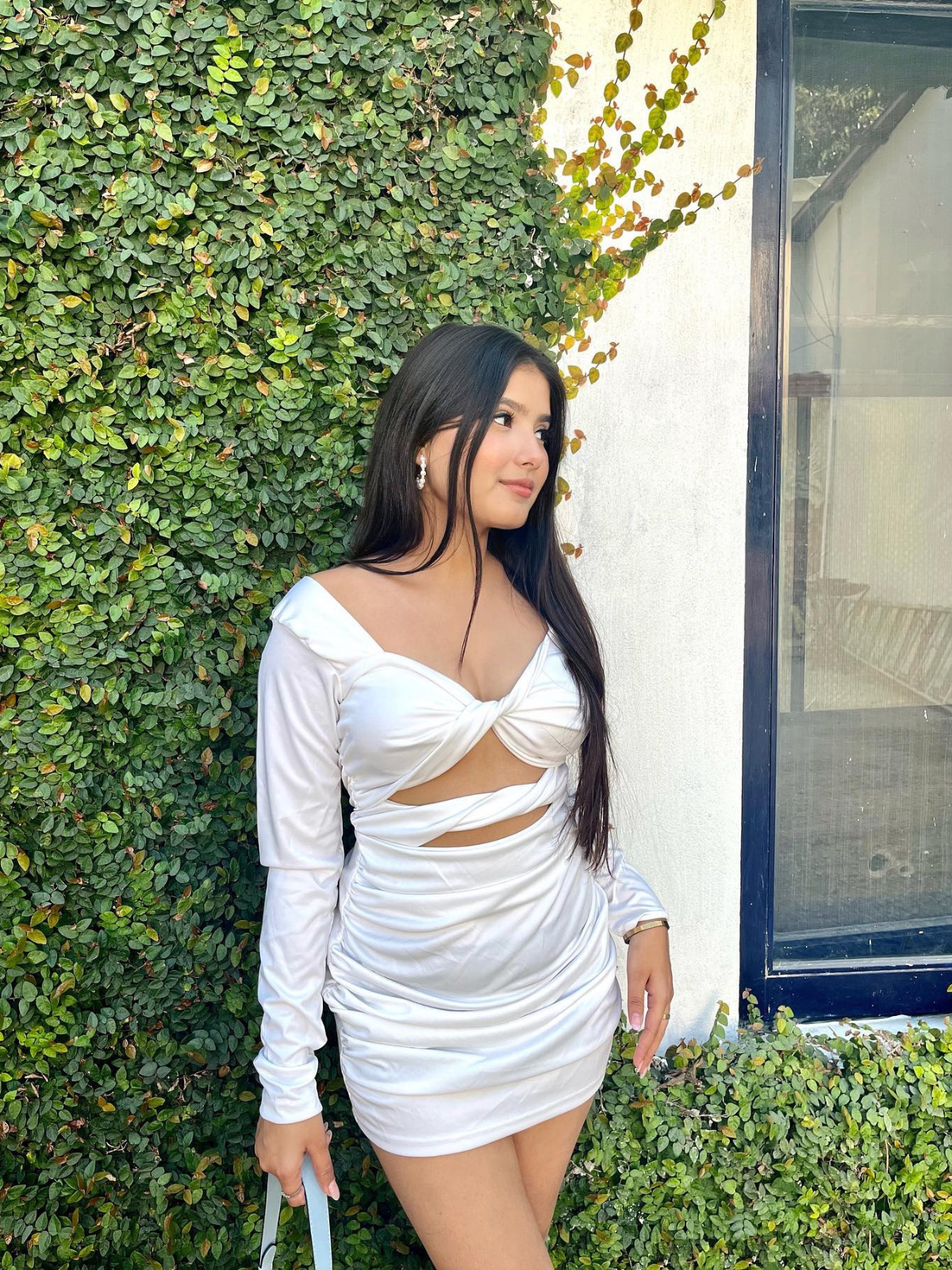 Noelle white criss cross dress - Emprall