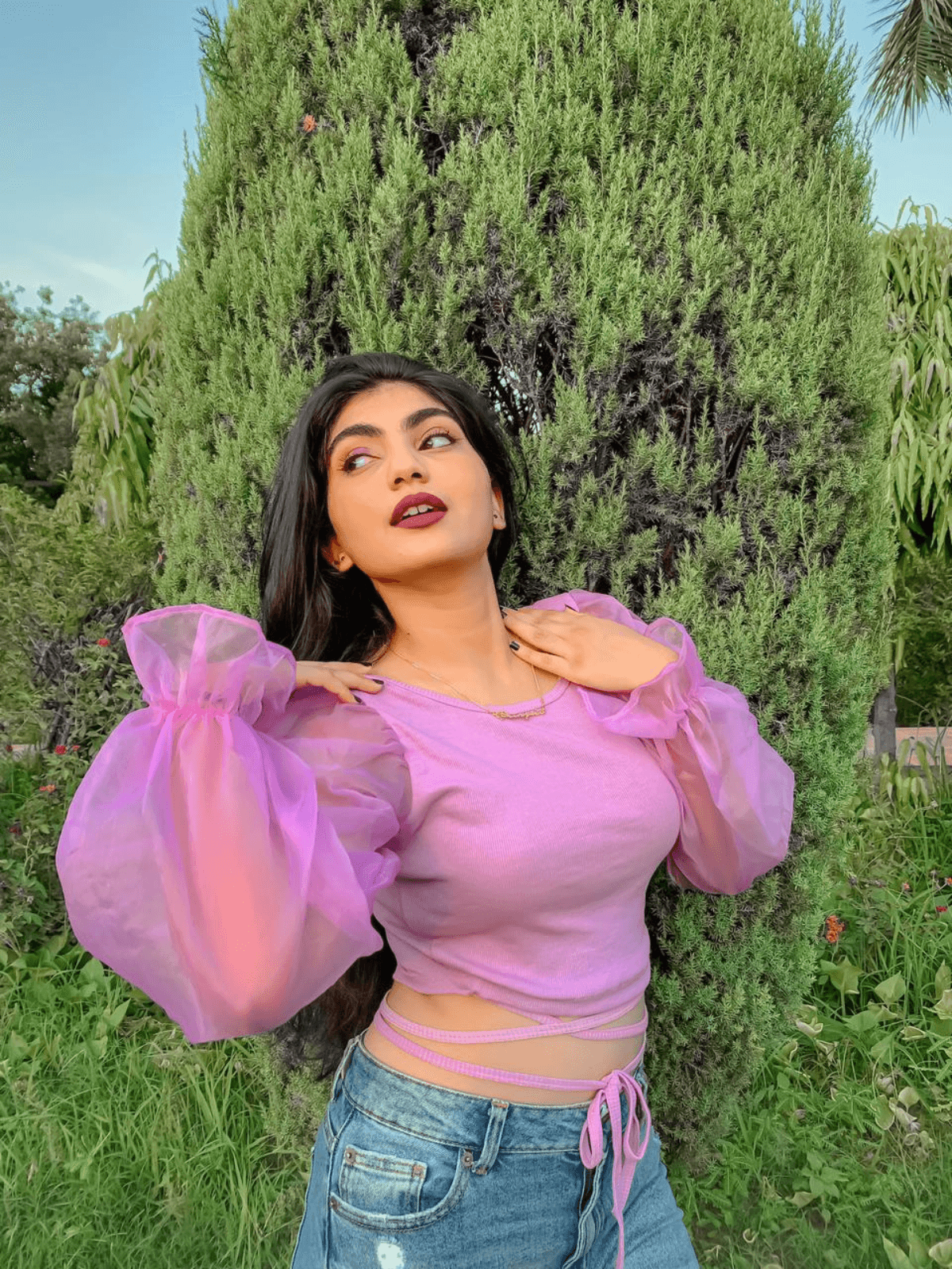 Samara organza top lilac - Emprall
