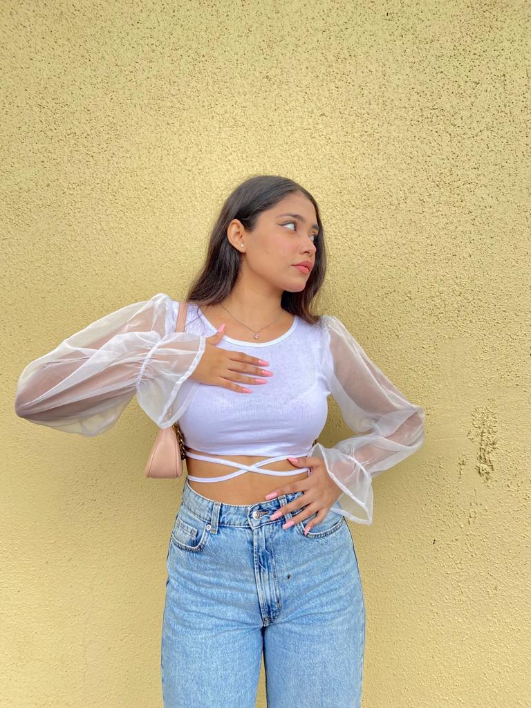 Samara organza top white - Emprall