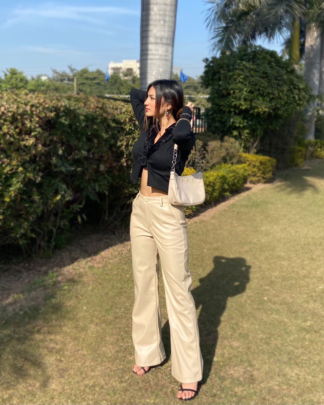 Bronx PU pants Beige - Emprall