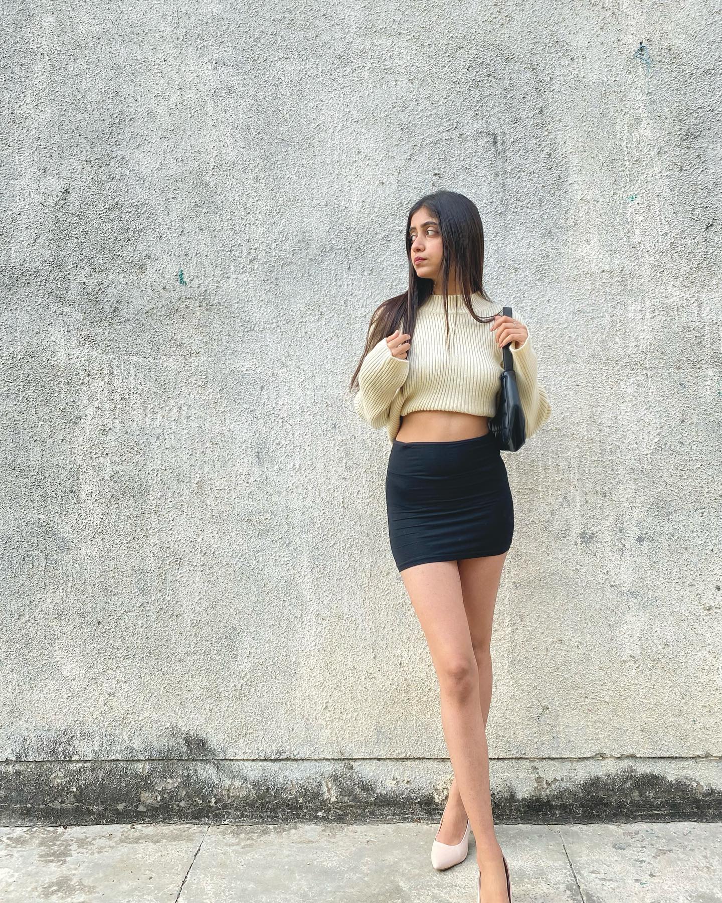 Ivana beige oversized polo neck jumper