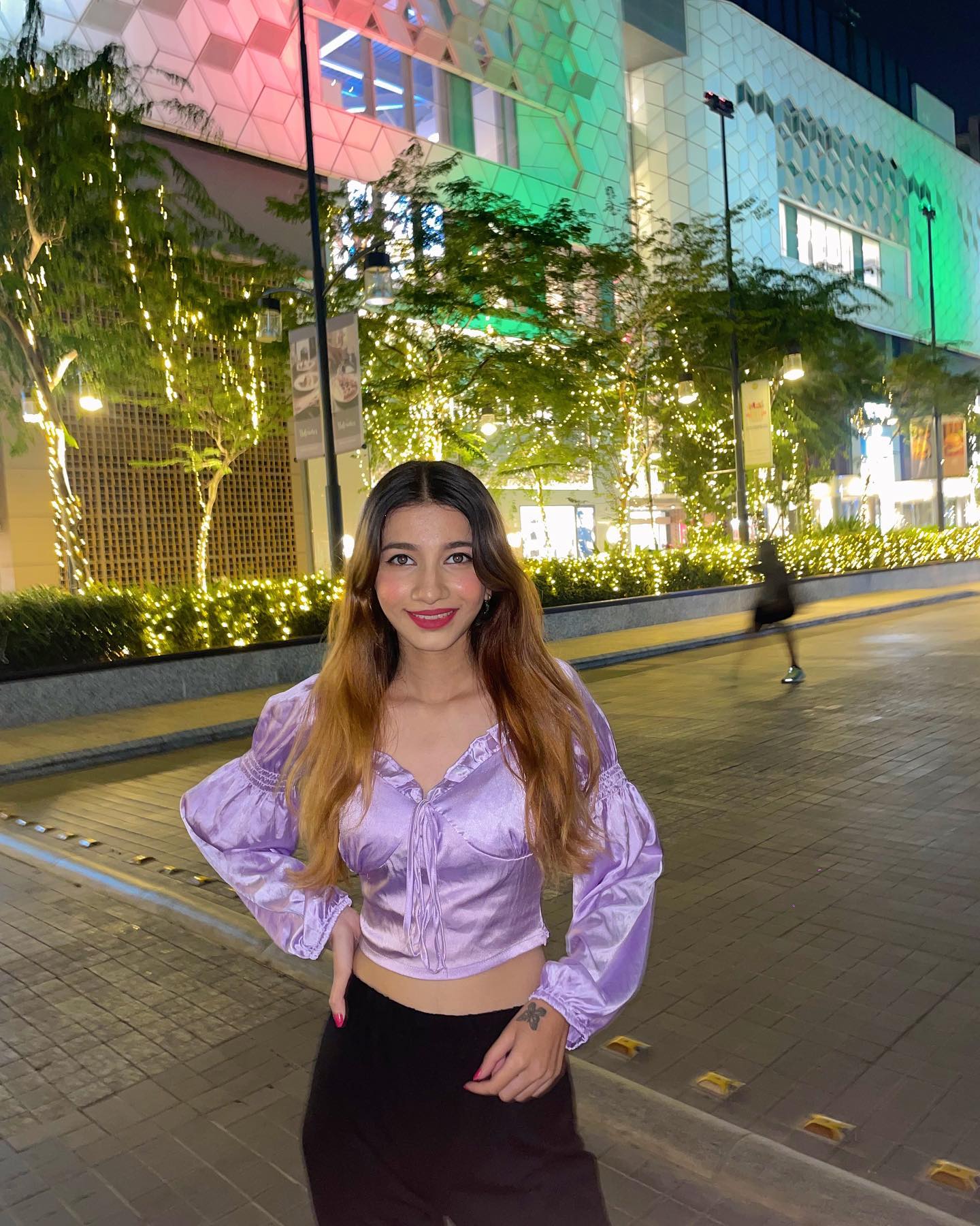 Elise Lilac satin top - Emprall