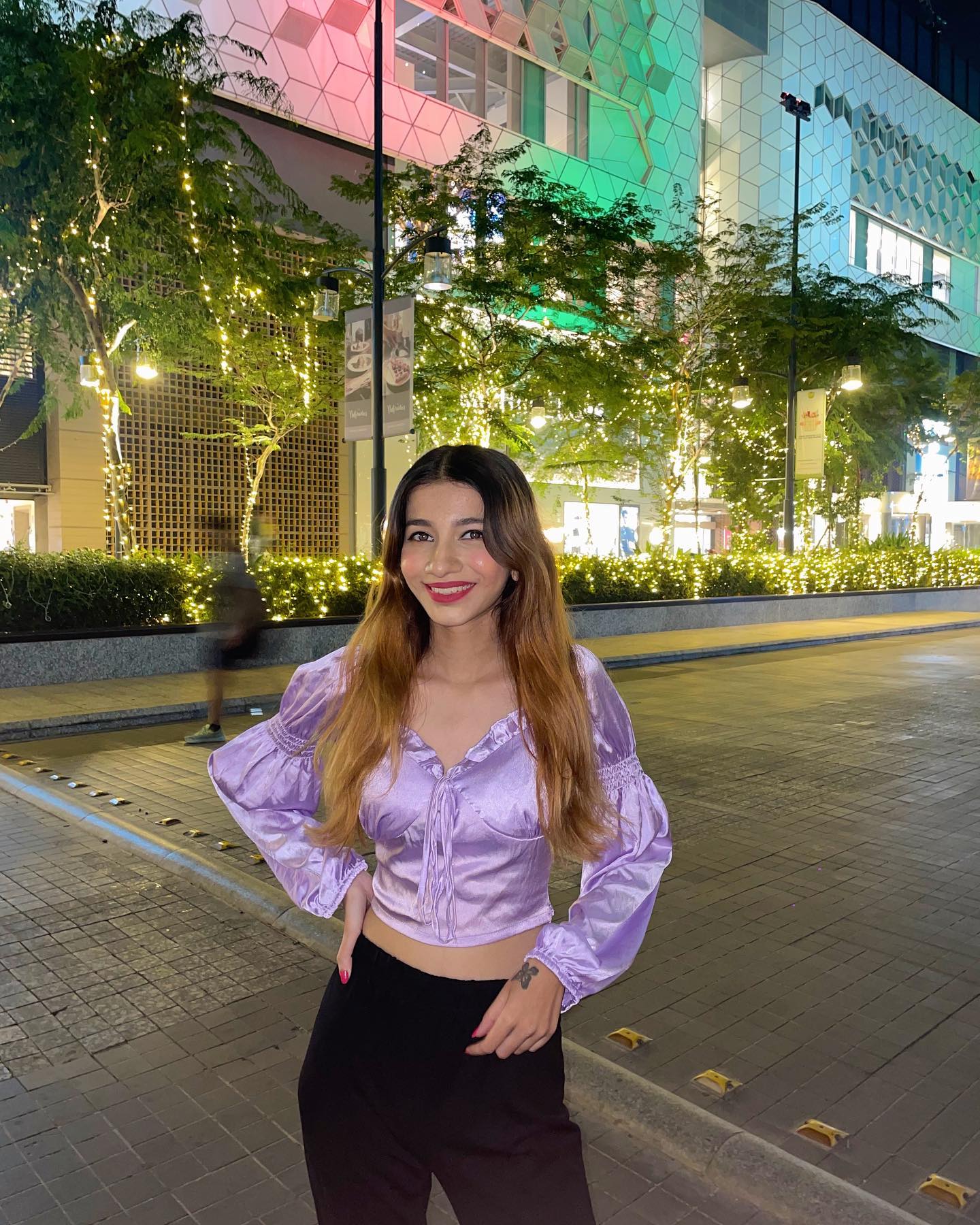 Elise Lilac satin top - Emprall