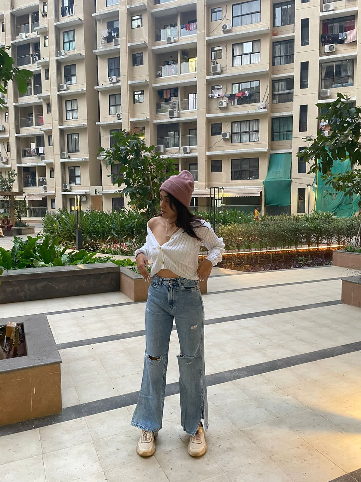 Elsa white knitted cardigan top - Emprall