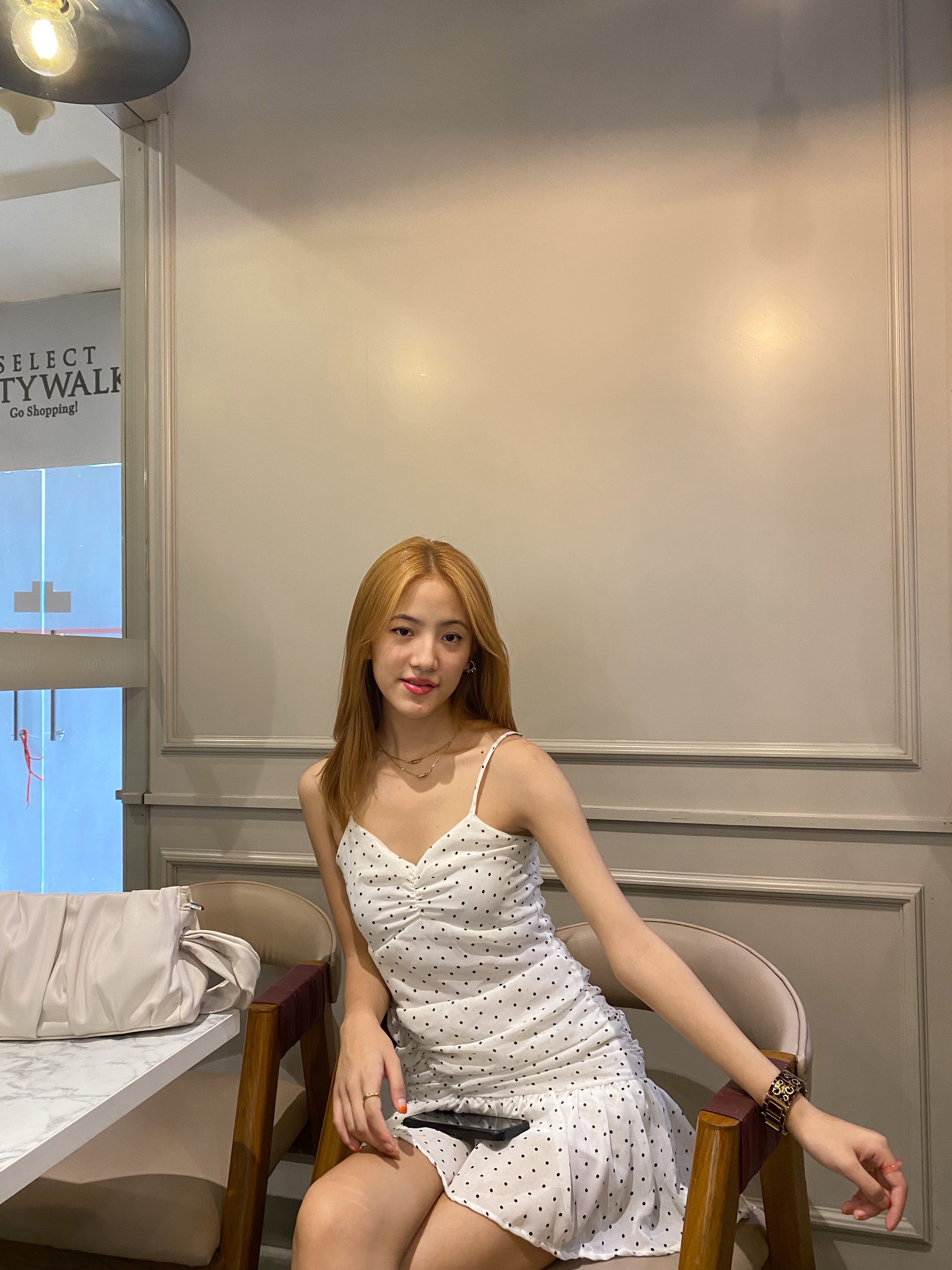 Clara white polka dot dress - Emprall