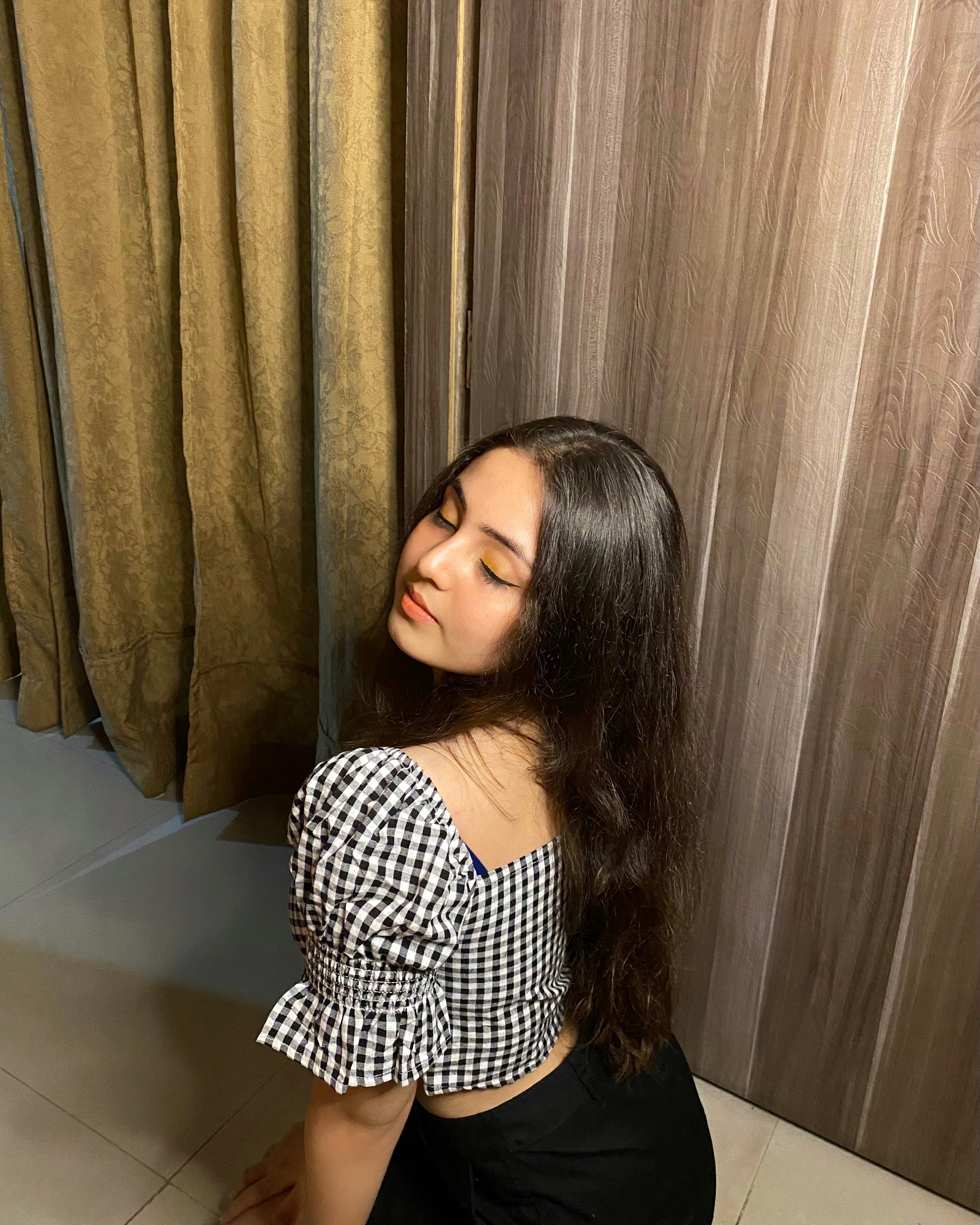 Polly white & black checks top - Emprall