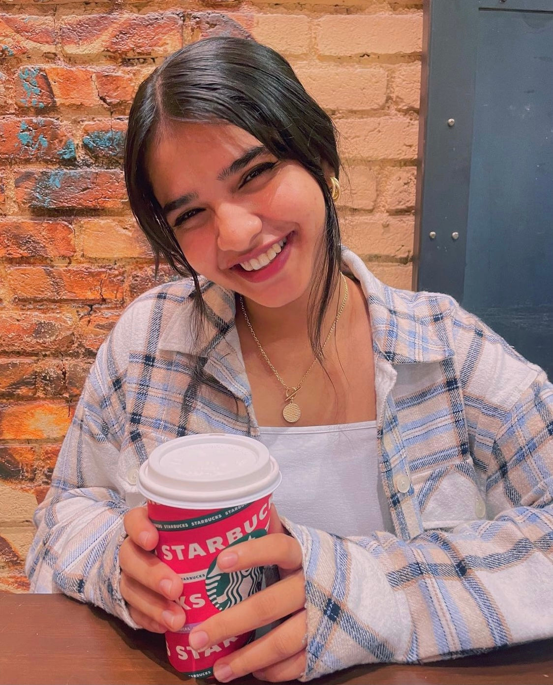 Oversized Shacket in Brown and beige check print - Emprall