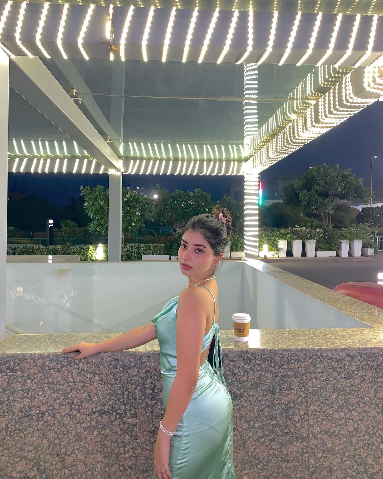 Alessa Sage maxi satin dress - Emprall