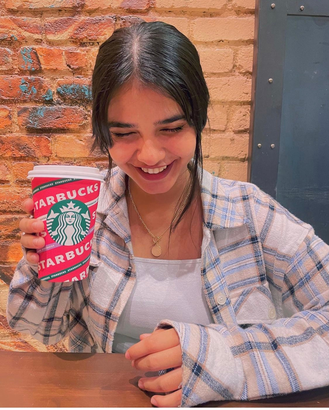 Oversized Shacket in Brown and beige check print - Emprall