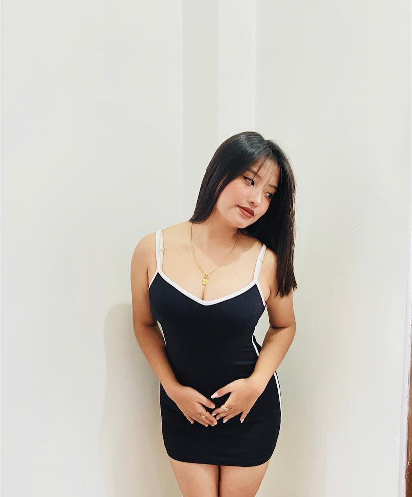 Midnight White Tipping Dress - Emprall