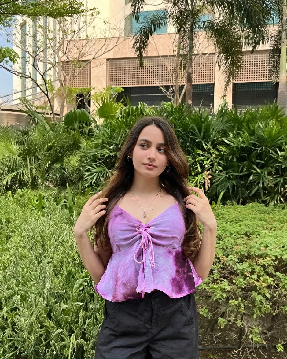 Edith wine tie & dye top - Emprall