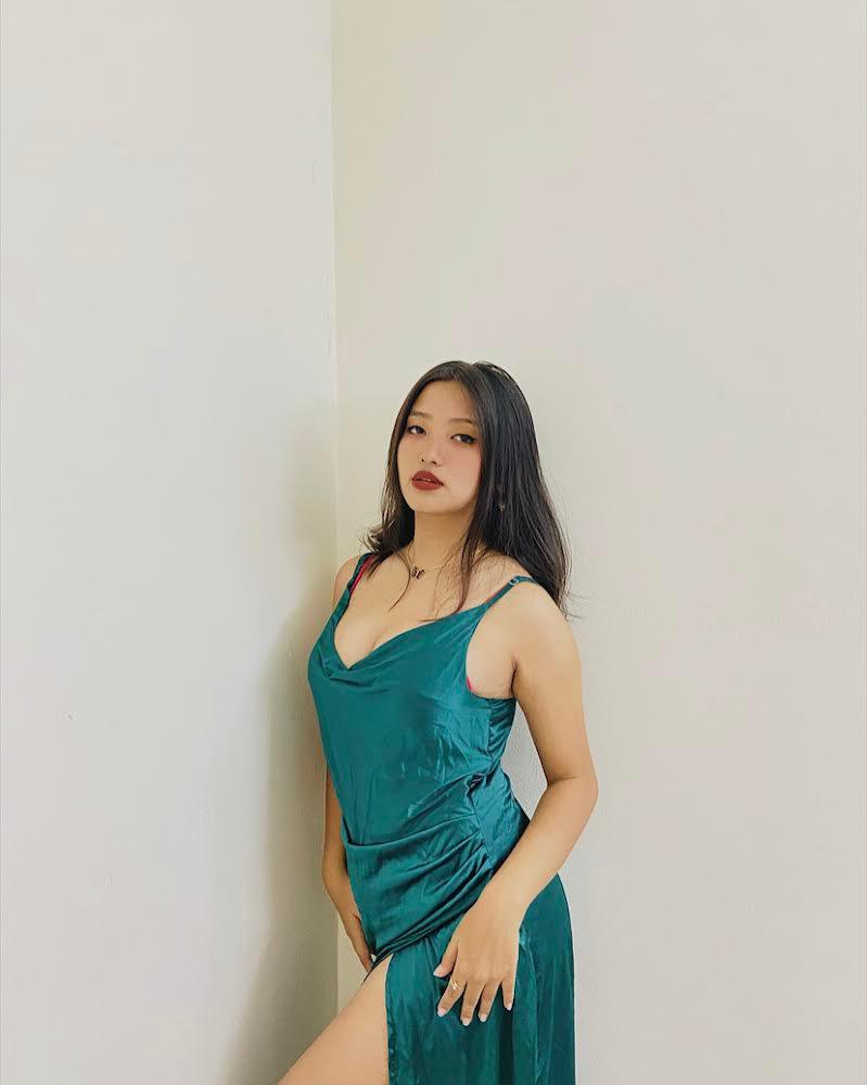 Emerald green satin dress - Emprall