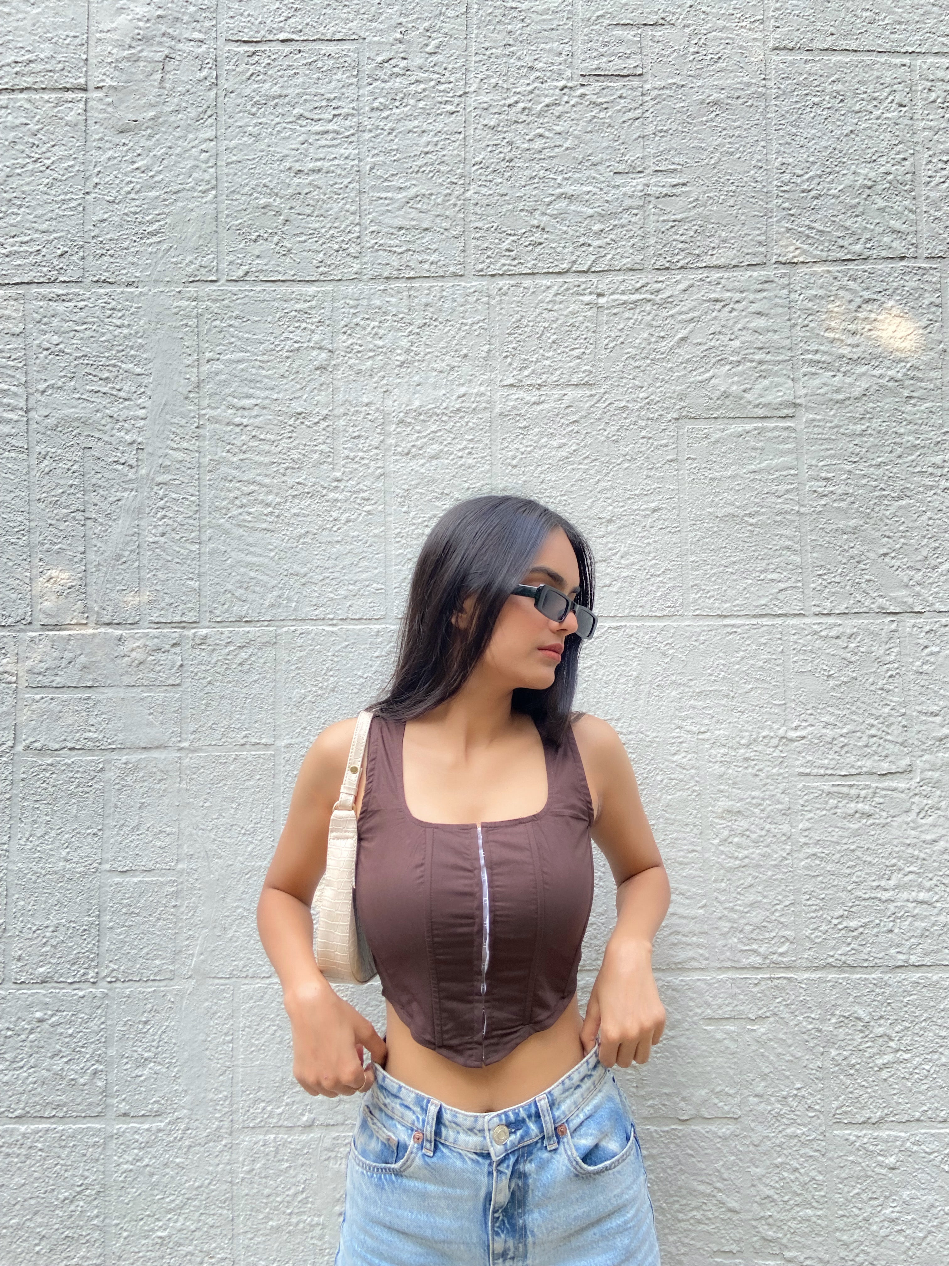 Shea Cocoa brown corset top - Emprall