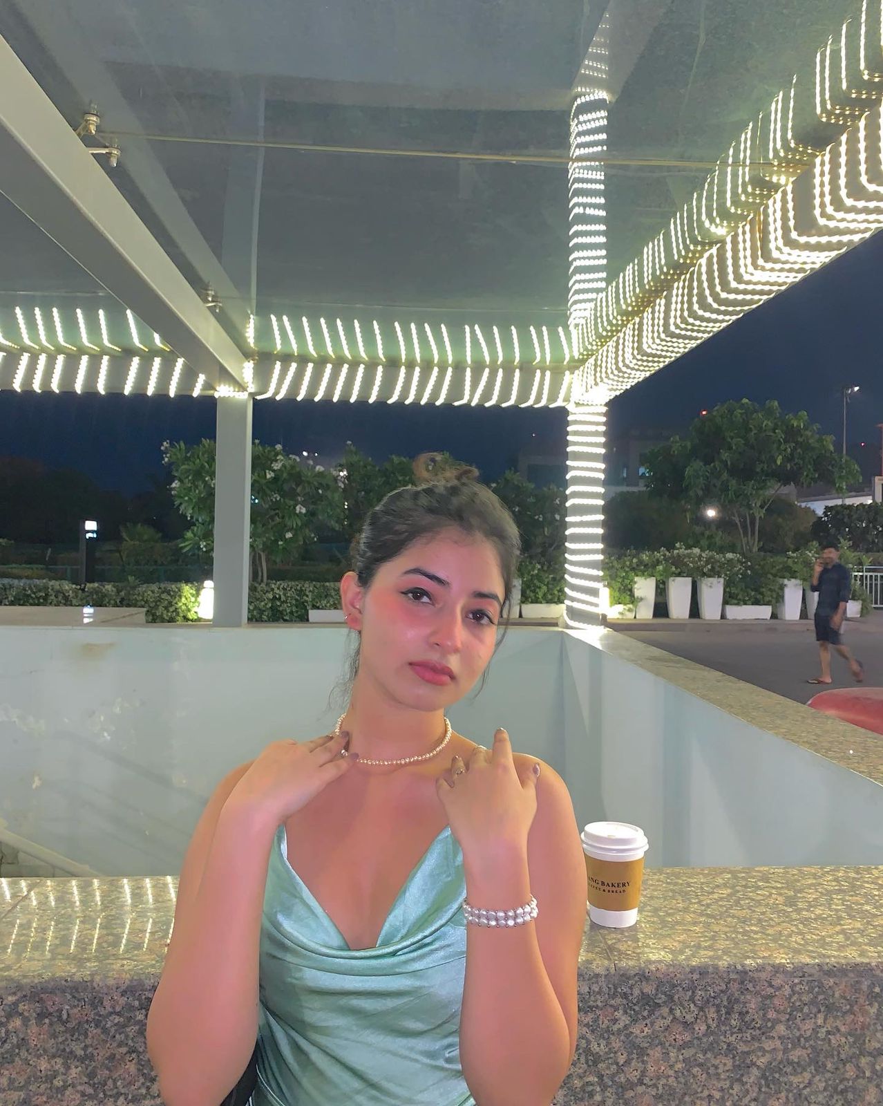 Alessa Sage maxi satin dress - Emprall