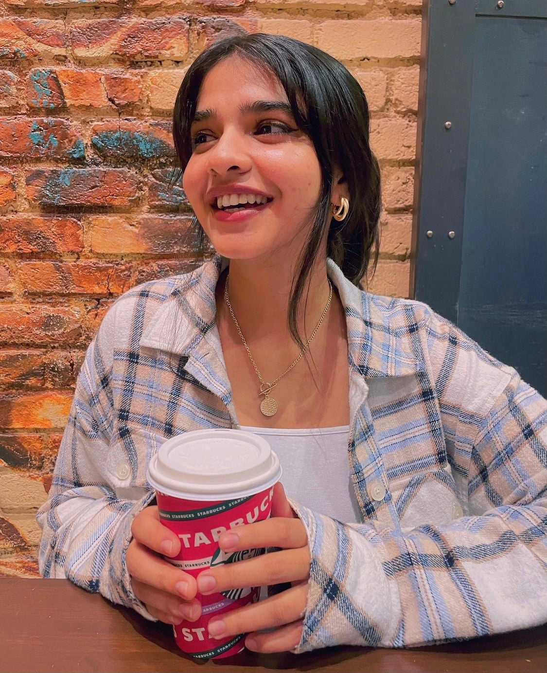 Oversized Shacket in Brown and beige check print - Emprall