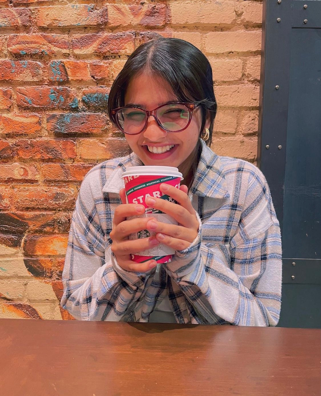 Oversized Shacket in Brown and beige check print - Emprall