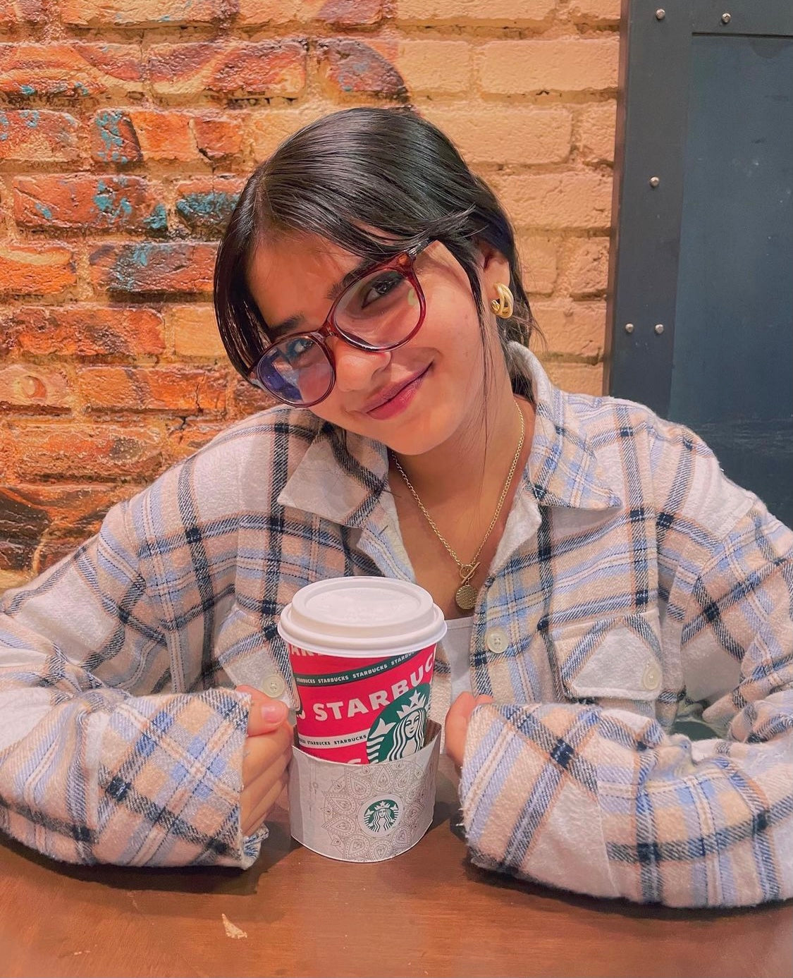 Oversized Shacket in Brown and beige check print - Emprall