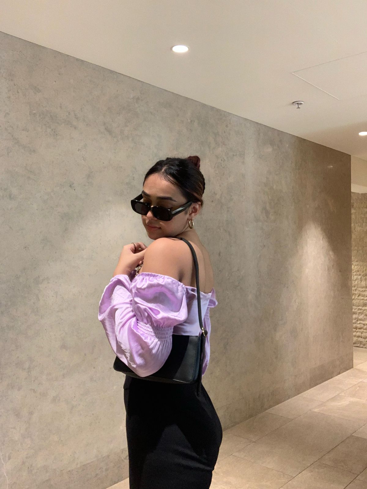 Elise Lilac satin top - Emprall