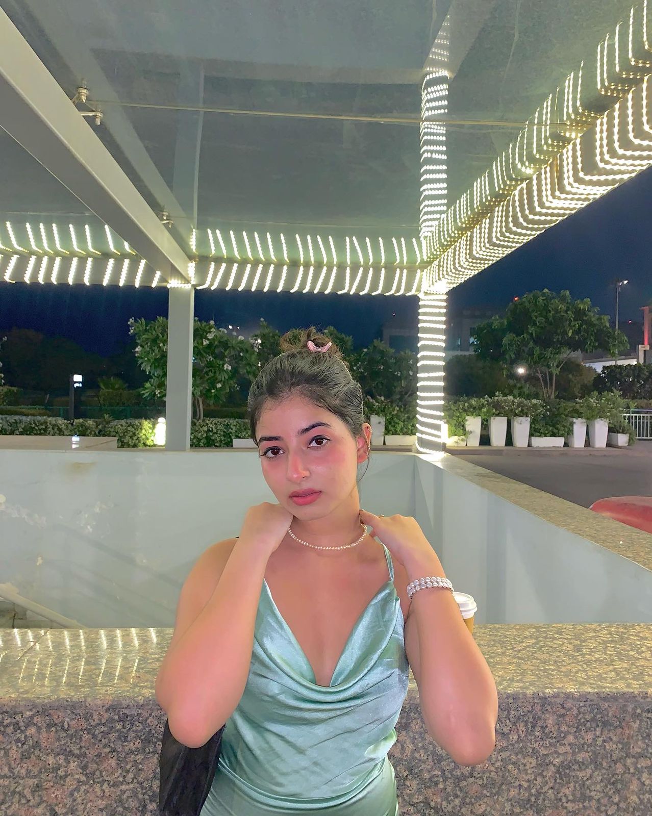 Alessa Sage maxi satin dress - Emprall