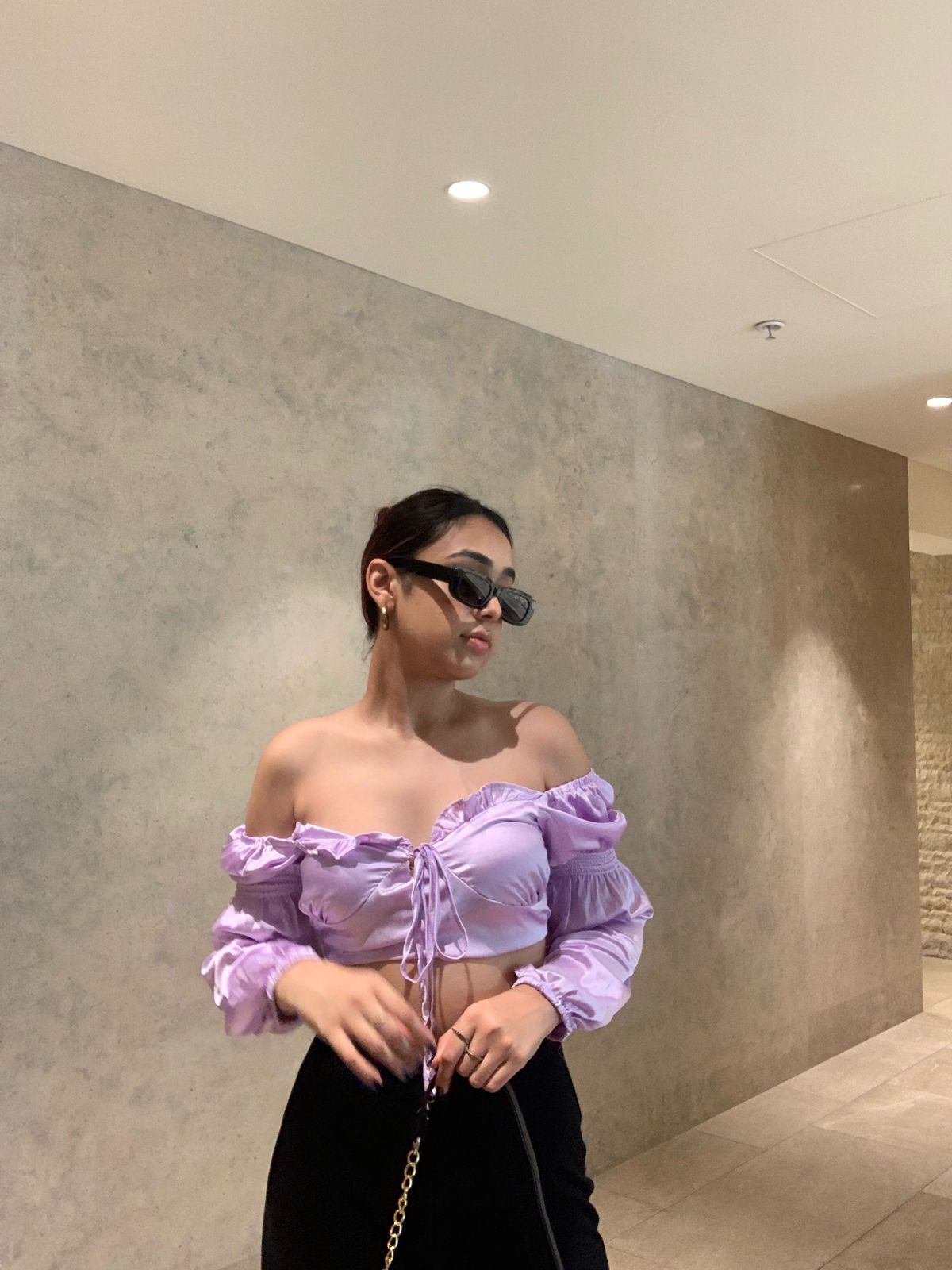 Elise Lilac satin top - Emprall