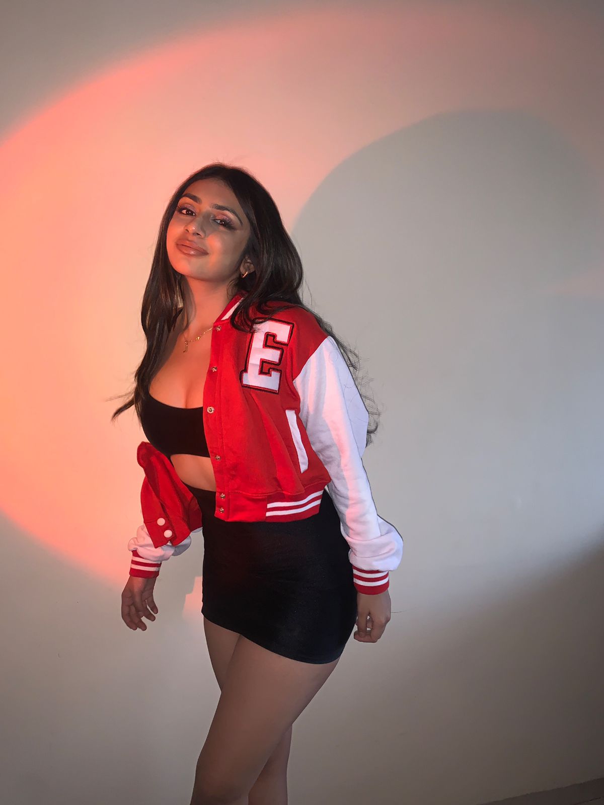 Red crop varsity jacket - Emprall