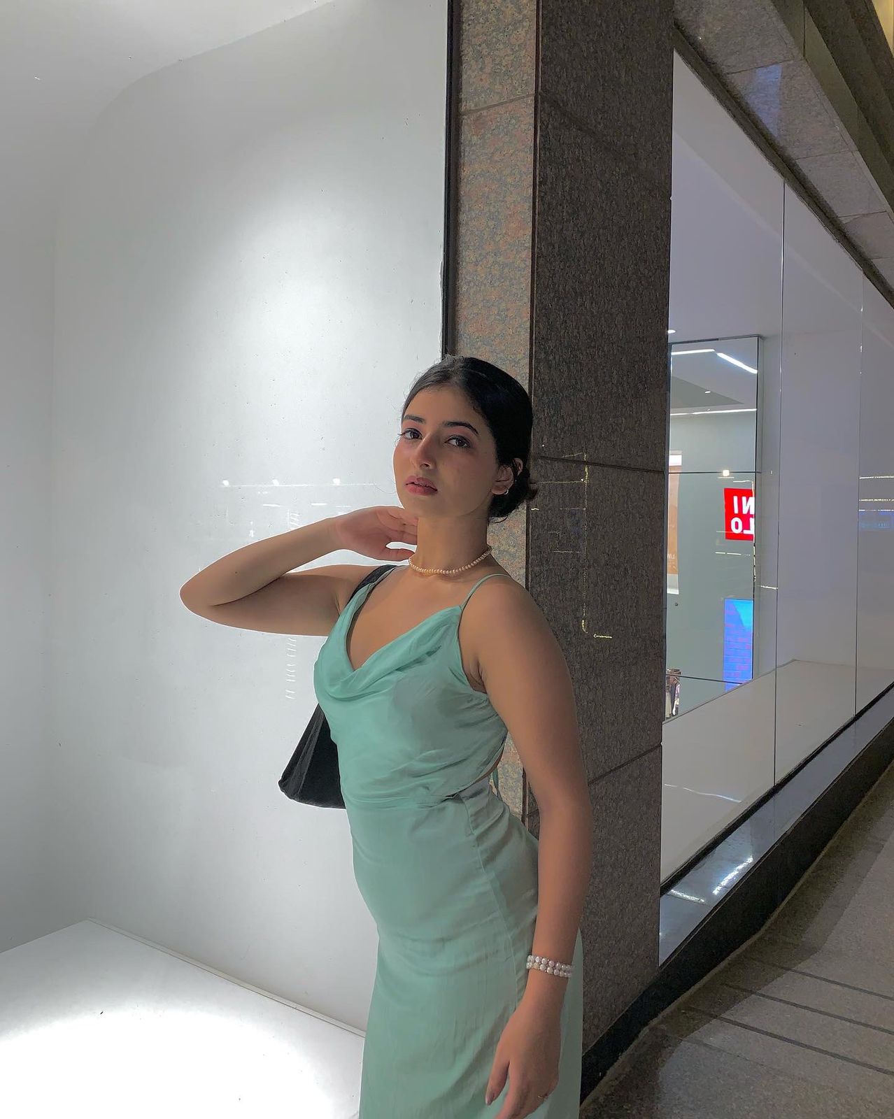 Alessa Sage maxi satin dress - Emprall