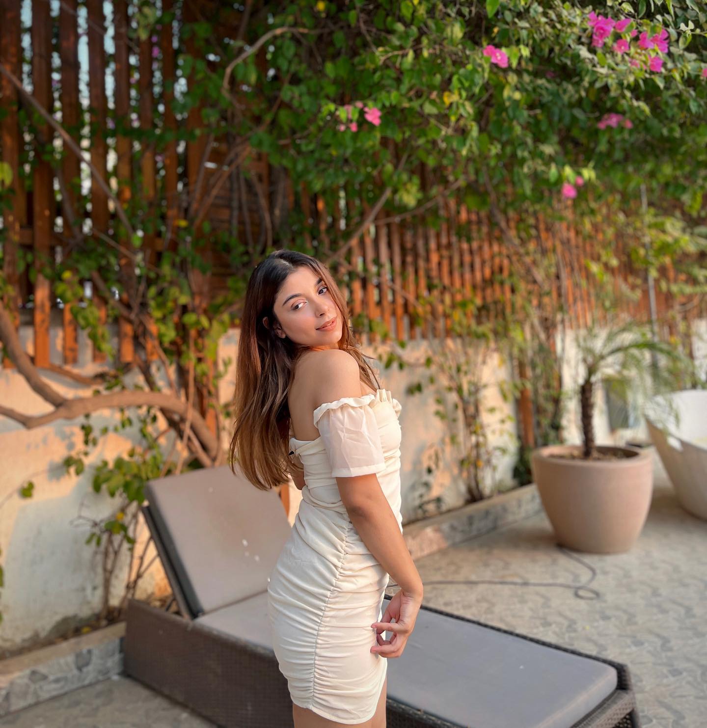 Kenzie beige off shoulder dress - Emprall