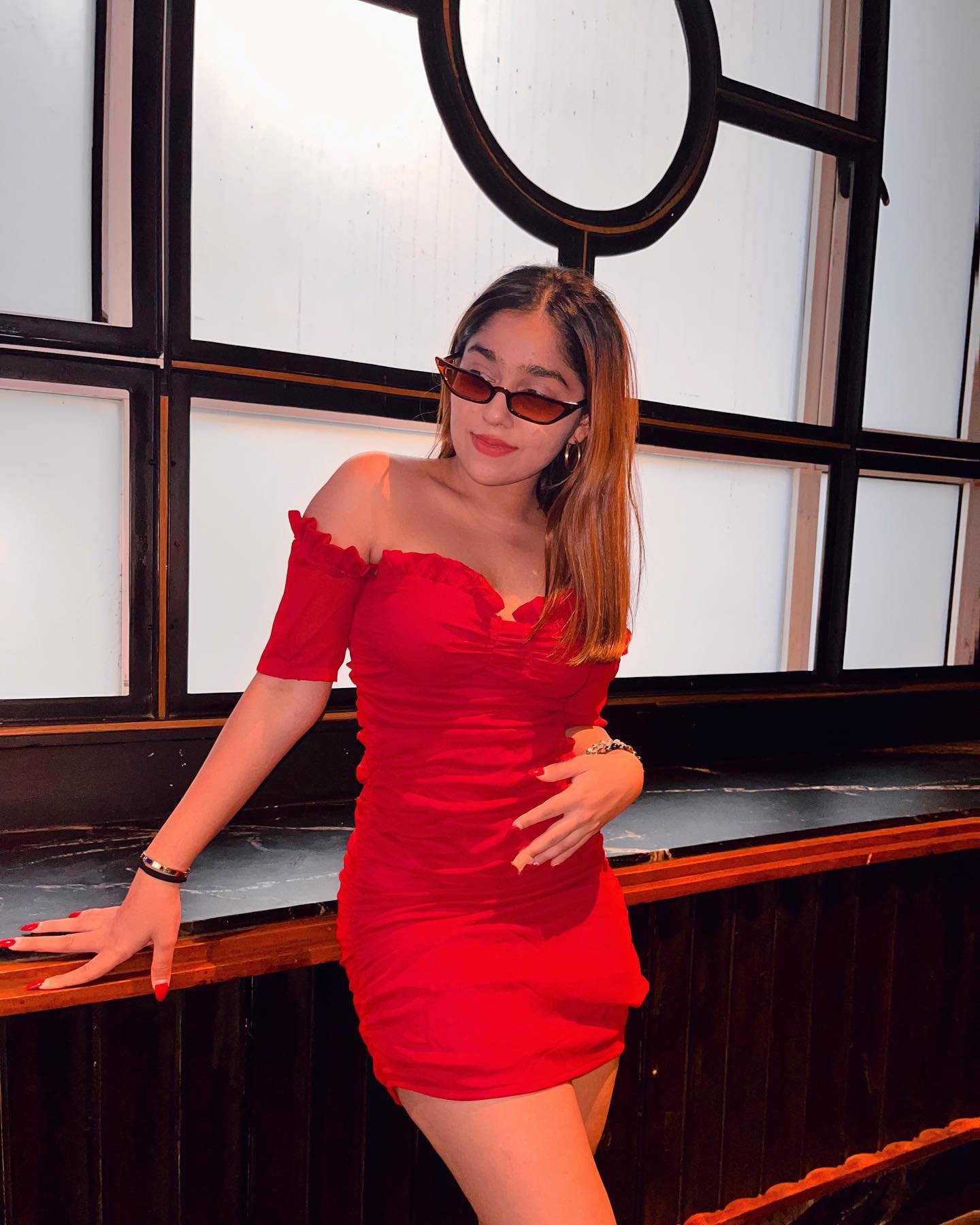 Kenzie maroon off shoulder dress - Emprall