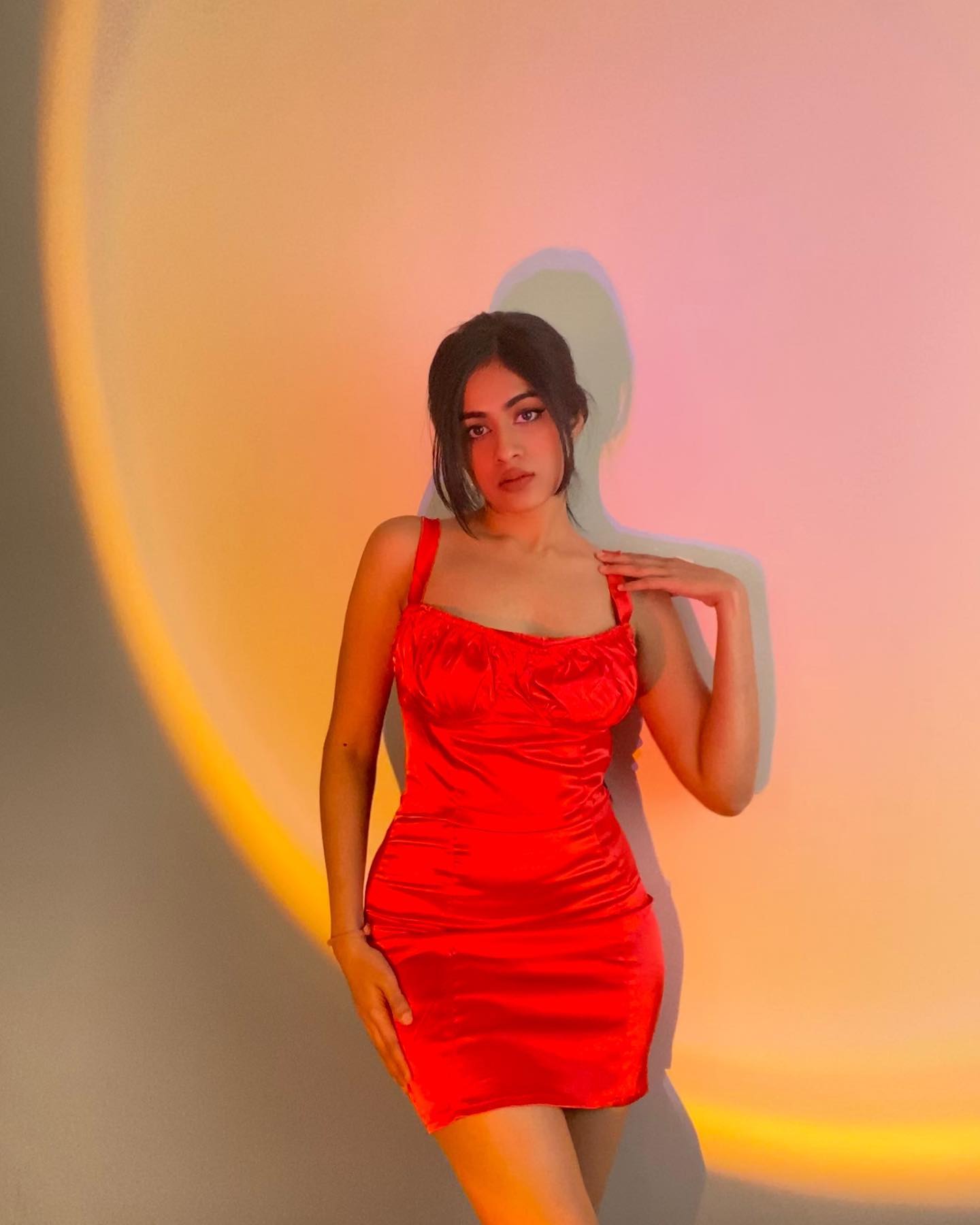 Stargazing red satin mini dress - Emprall