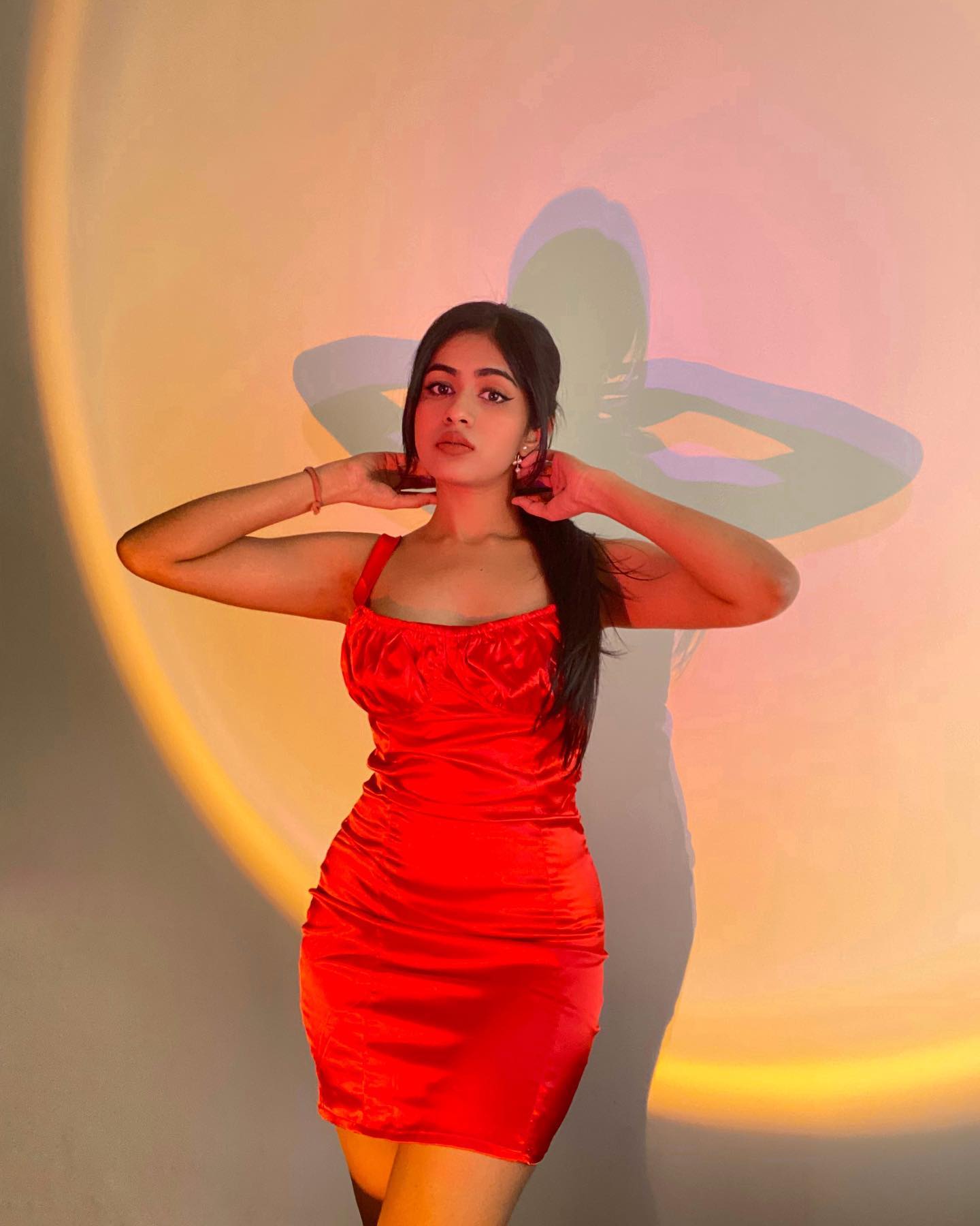 Stargazing red satin mini dress - Emprall