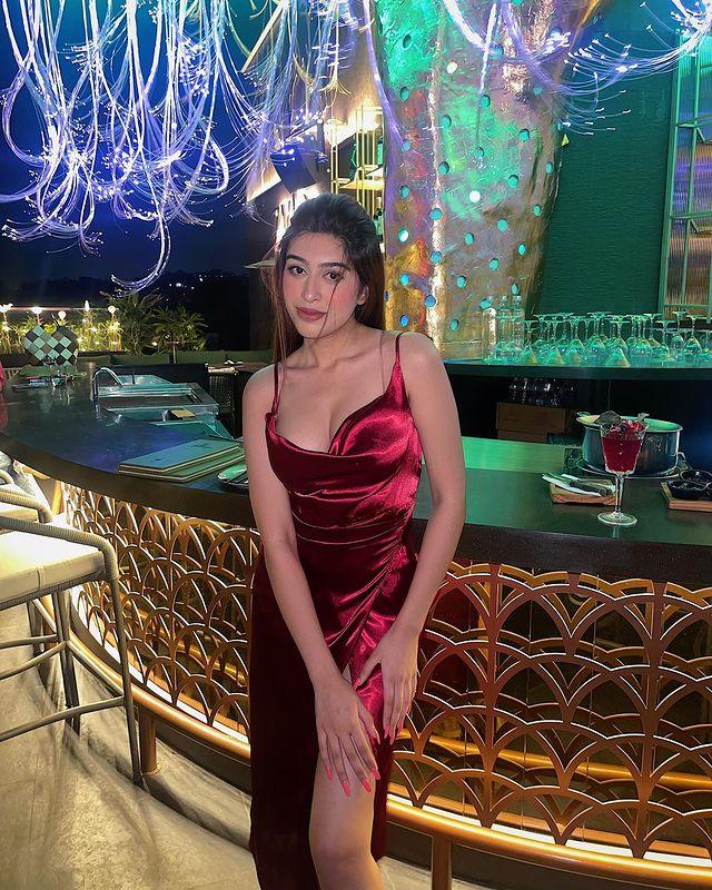 Red Datenight long satin dress - Emprall
