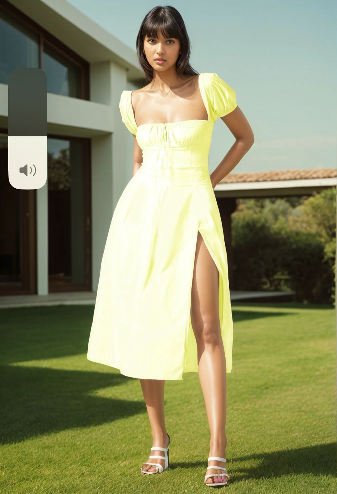 Donella Tie up yellow dress