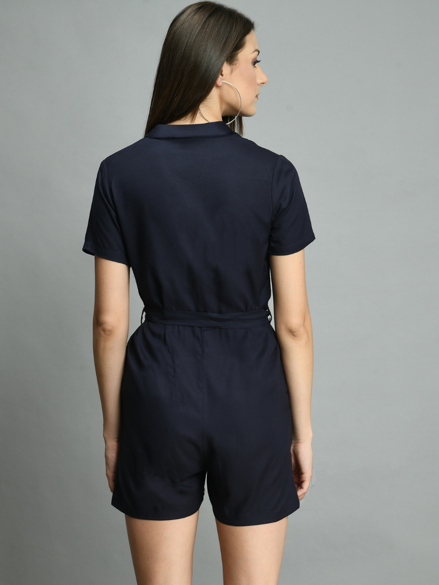 Vixen Buttoned Knot Romper