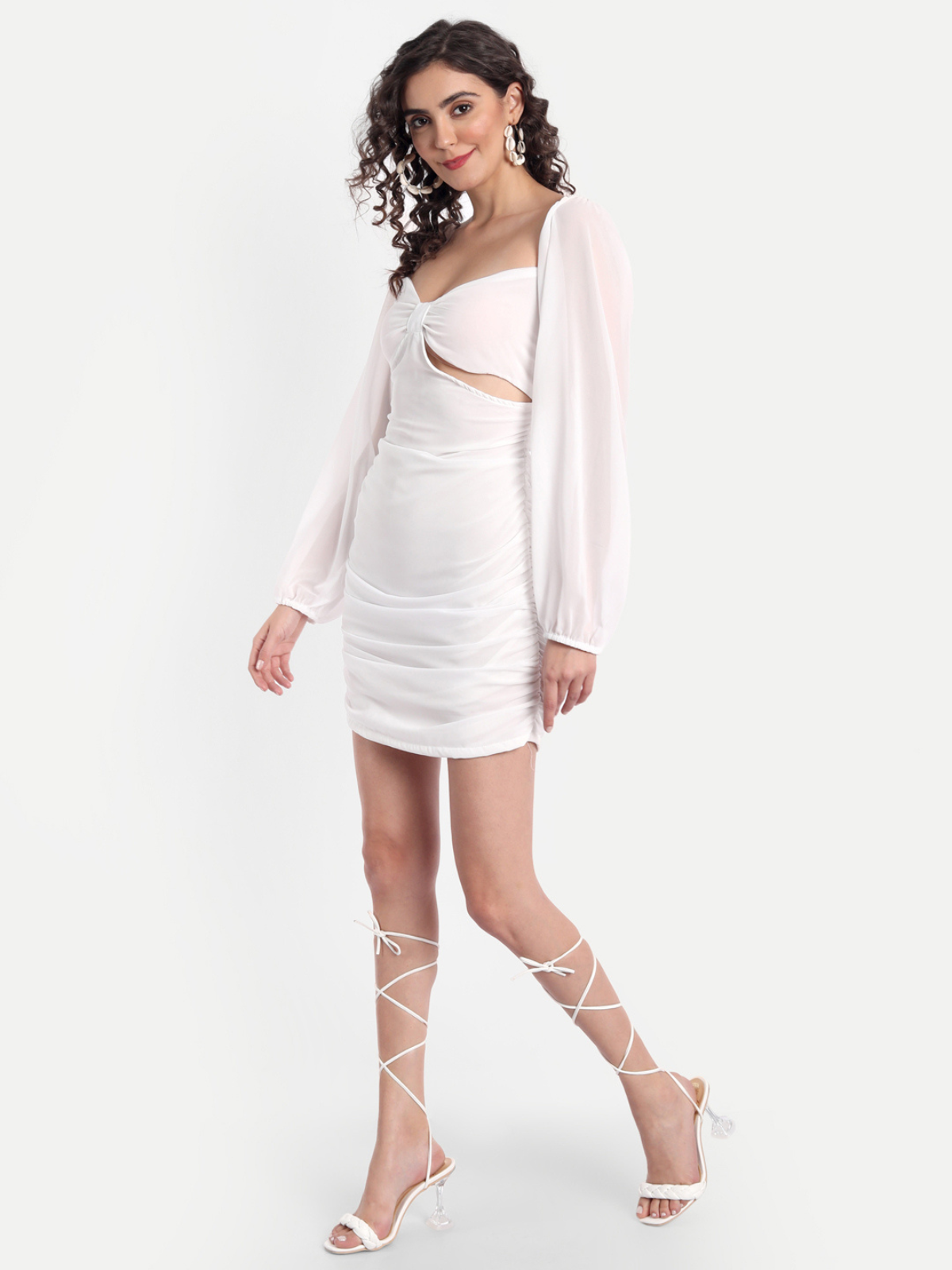 Inez white cut out dress