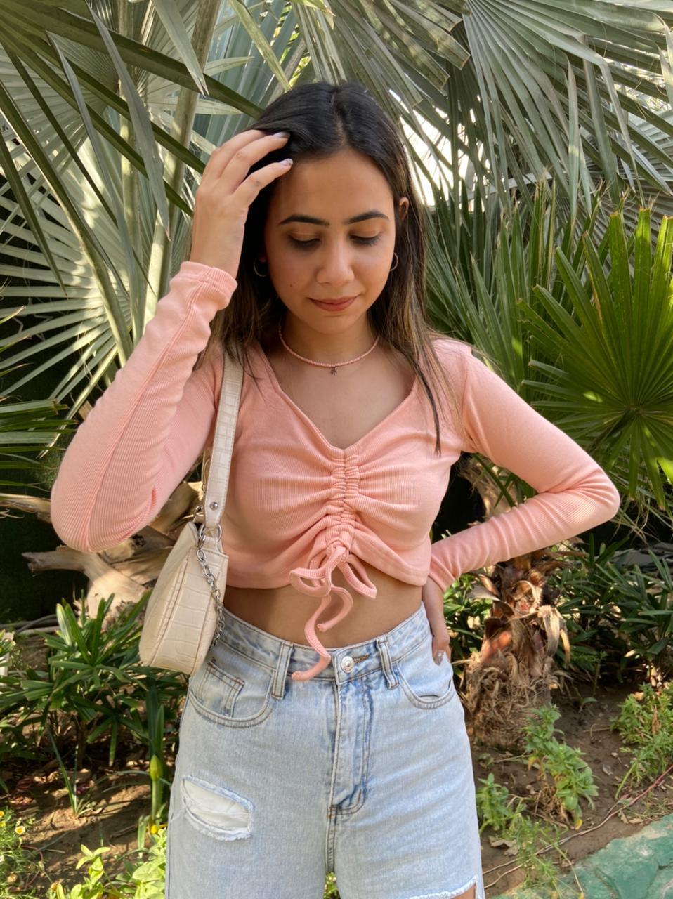 Peach Ruched top