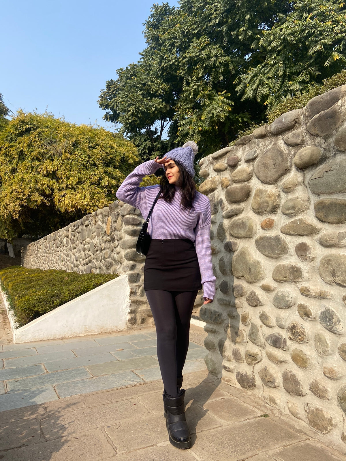 Light lilac knitted oversized jumper